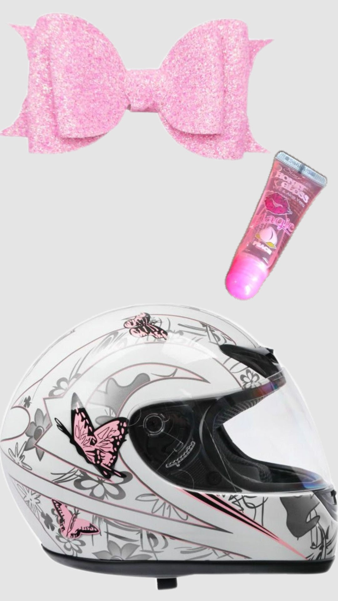 Women's Motorcycle Rider Gift Set - Butterfly Helmet & Accessories