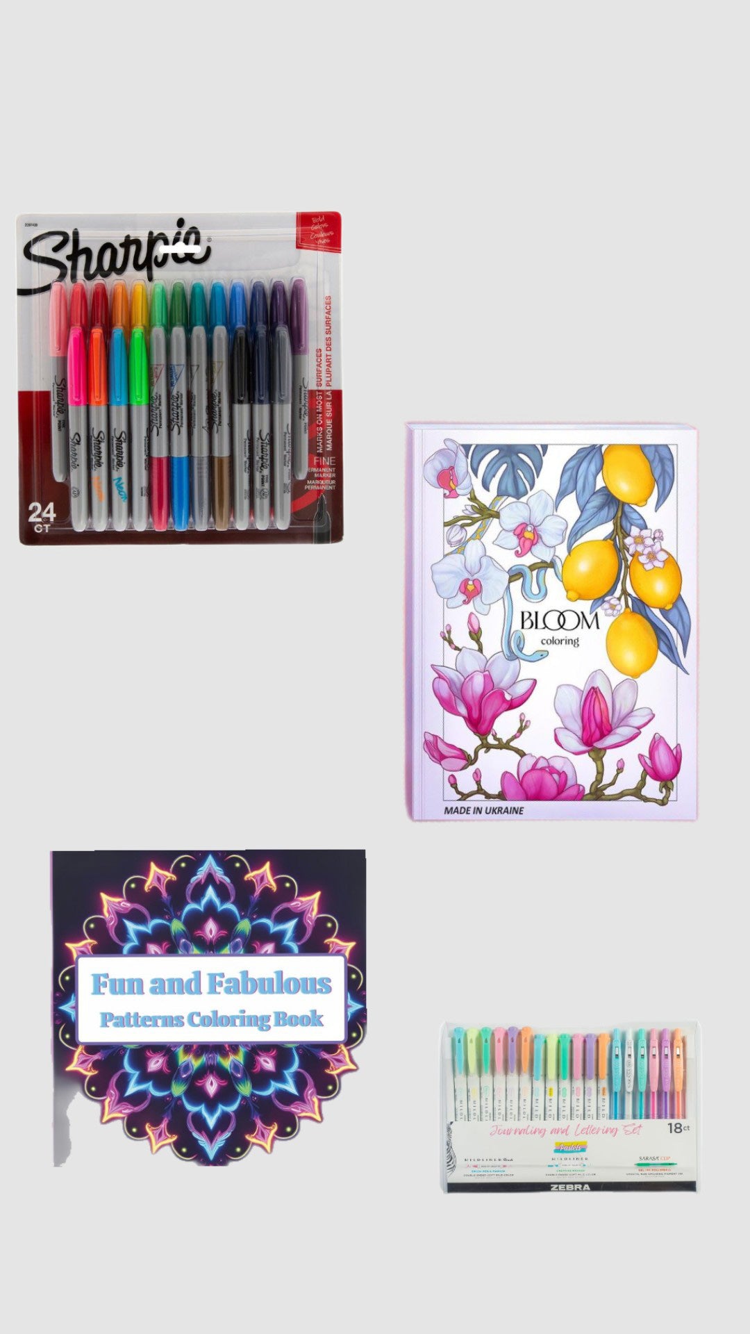 Adult Coloring Book Gift Set - Creative Relaxation Bundle