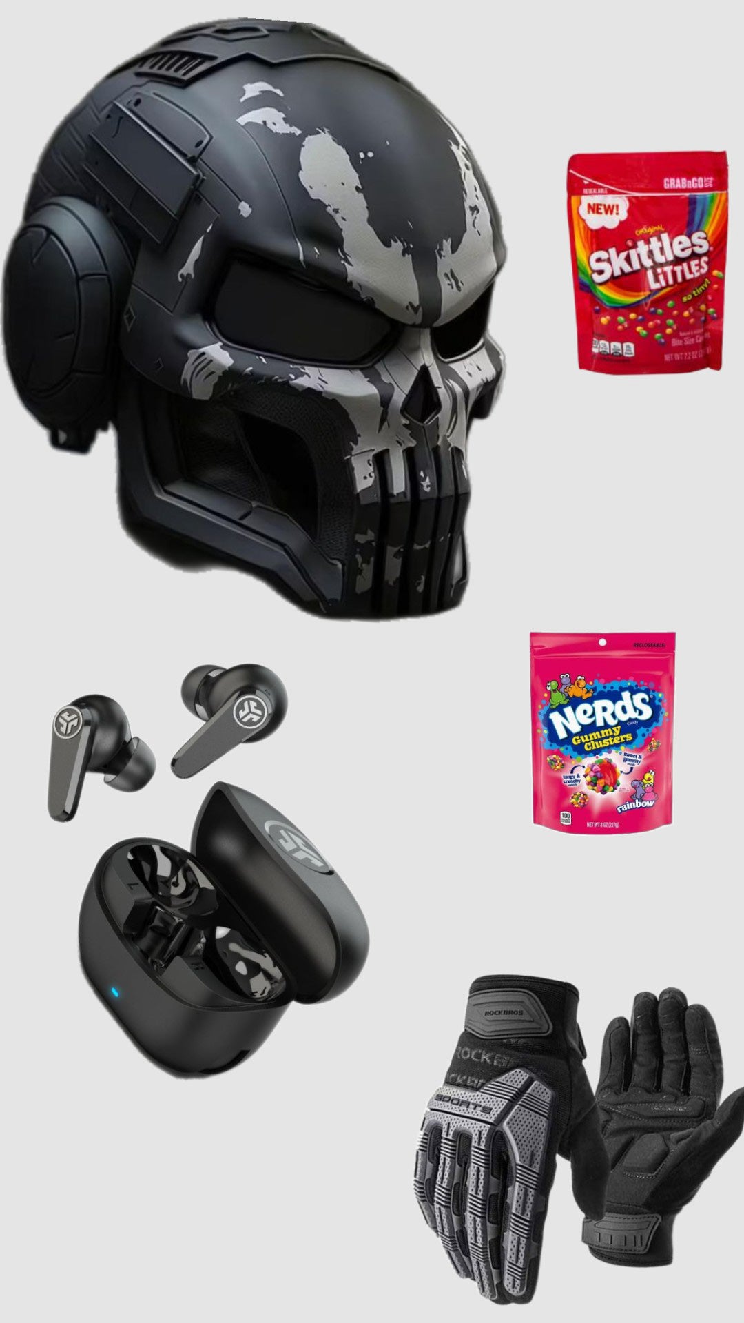 Motorcycle Rider Ultimate Gift Set - Skull Helmet & Tech Essentials